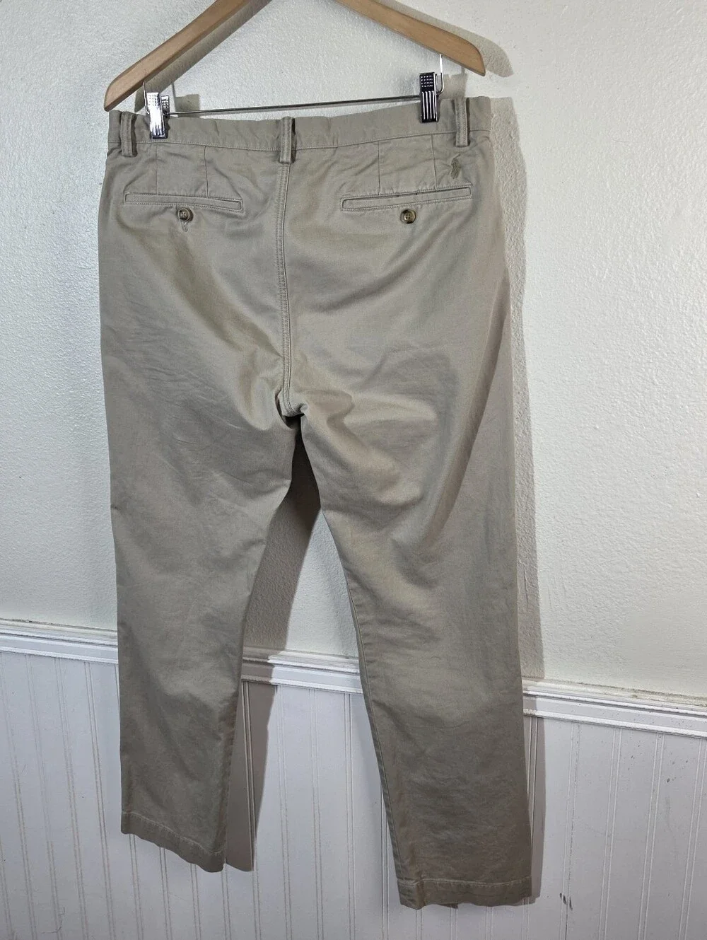 Polo Ralph Lauren Polo Chino Preppy Men's 34x32 Khaki Stretch Straight Fit Pants